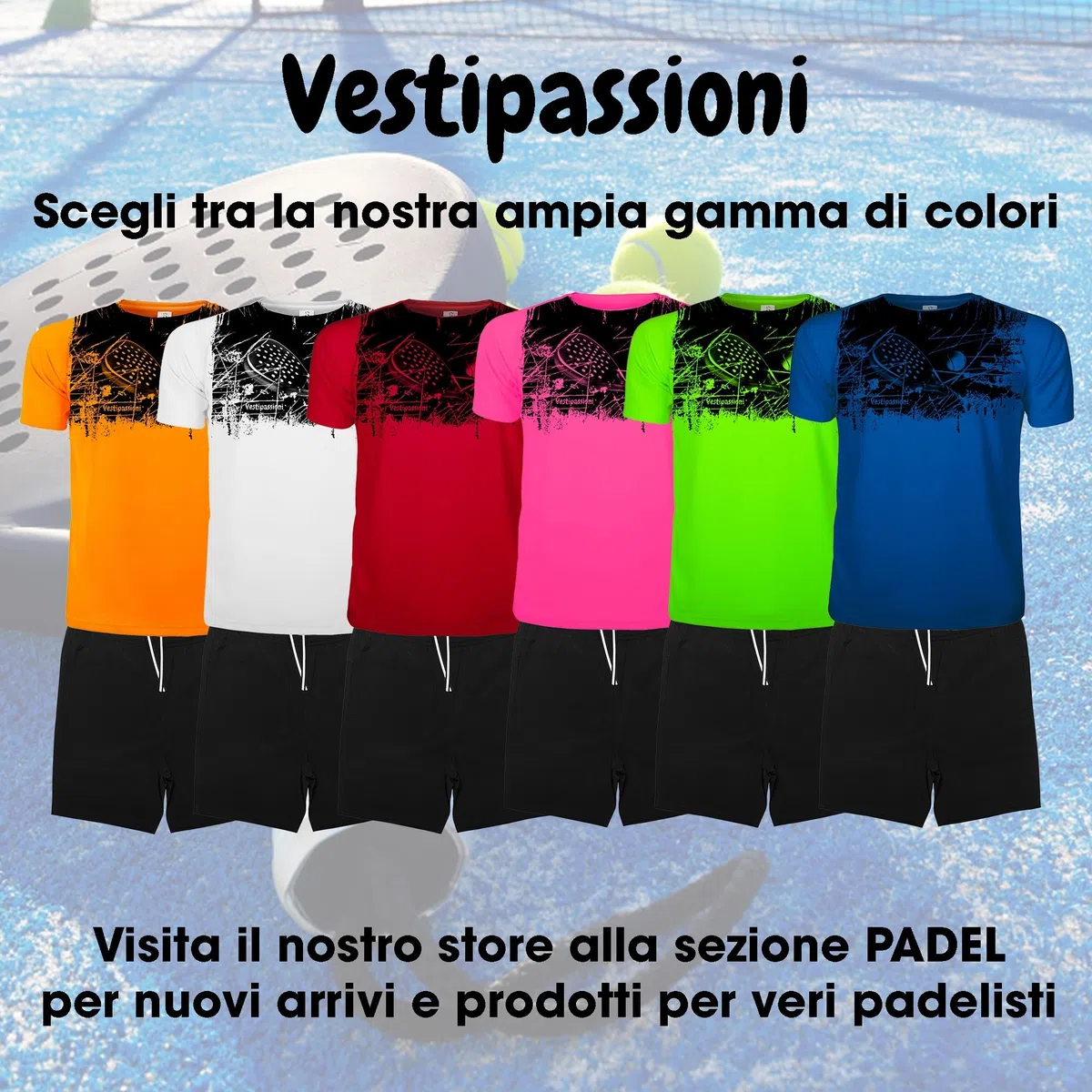 Completo Padel Uomo Personalizzabile Traspirante composto da Maglia e Pantaloncini Con Tasche, Abbigliamento Padel Made In Italy