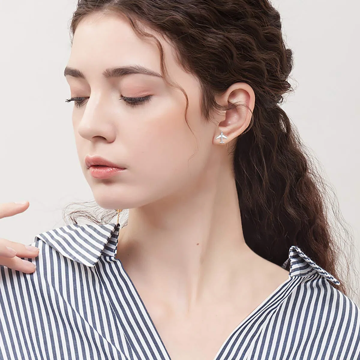 Gioielli per la festa della mamma, orecchini per uomini, donne, tee, ragazze, in argento Sterling 925, orecchini ornamentali e Argento, cod. Flyow-Simple Stud Earrings