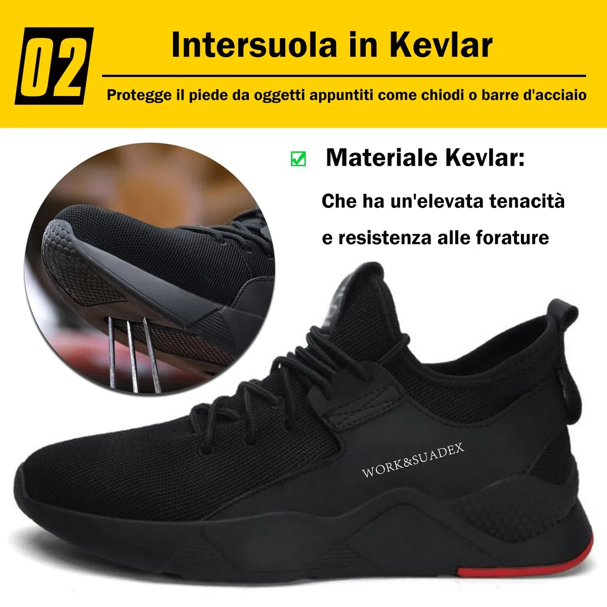 SUADEX Scarpe Antinfortunistiche Uomo Donna Scarpe da Lavoroleggere Alte Comode Scarpe Sicurezza
