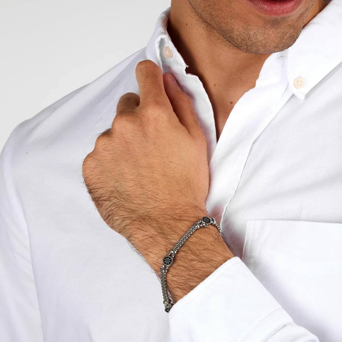 Sector Jewels SADQ34 Bracciale da uomo in acciaio inox inossidabile, 22 cm, senza gemme, 22 centimeters