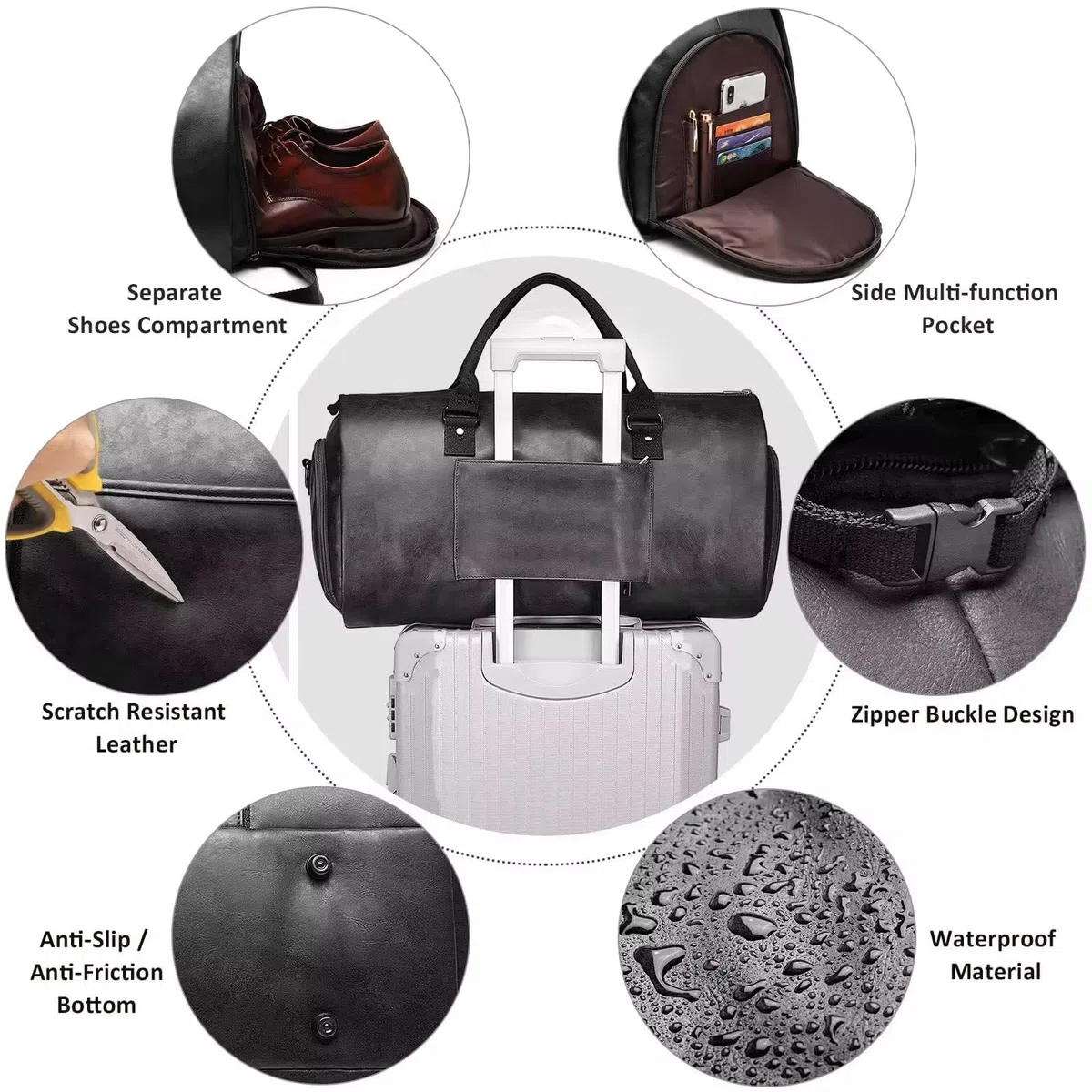 HEYOUTH Borsa da Viaggio Pieghevole,Porta Abiti da Viaggio,Borsa per Abito, con Tracolla e Scomparto,Impermeabile,per Matrimoni o Viaggi D'affari,Regali per Marito