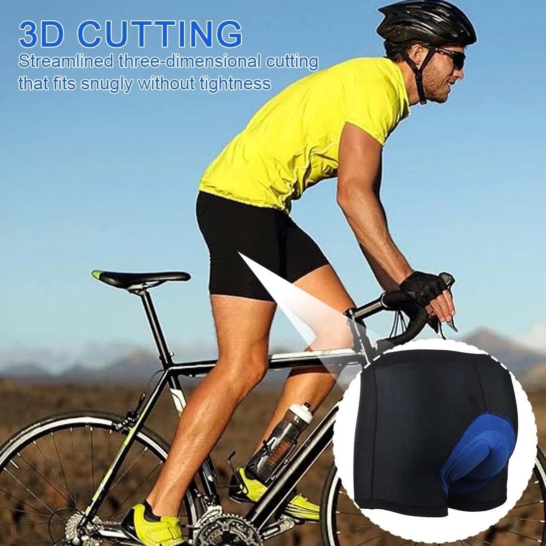 Pantaloncini MTB Uomo,Pantaloncini da Ciclismo Bicicletta,Imbottiti in 3D Gel,Intimo,Mutande,Traspiranti,ad Asciugatura Rapida, Antiscivolo,Gepolstert,Kurz Atmungsaktive,Elastische