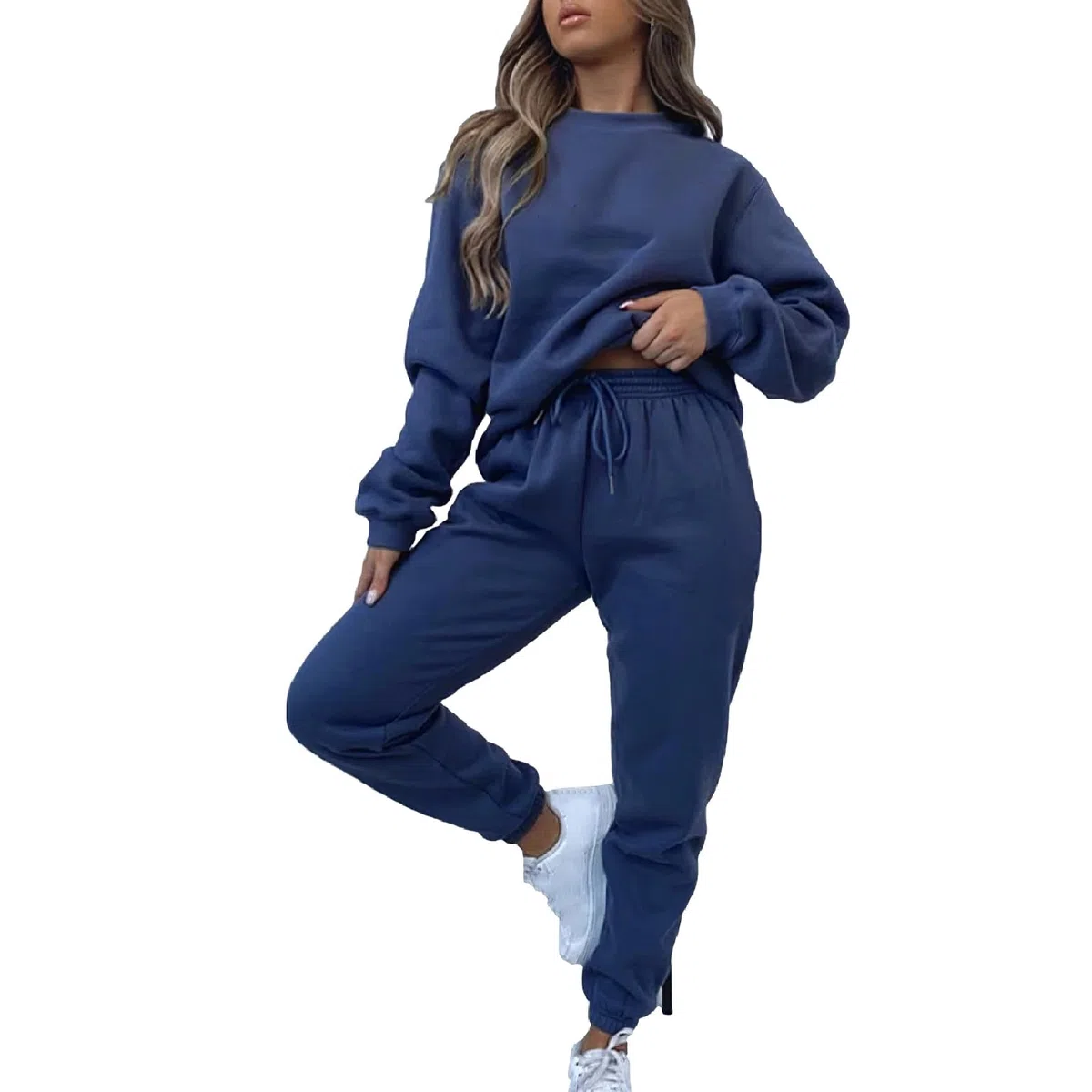 amropi Tuta da Donna Vello Foderato Pullover Felpa e Pantaloni Jogging Tute