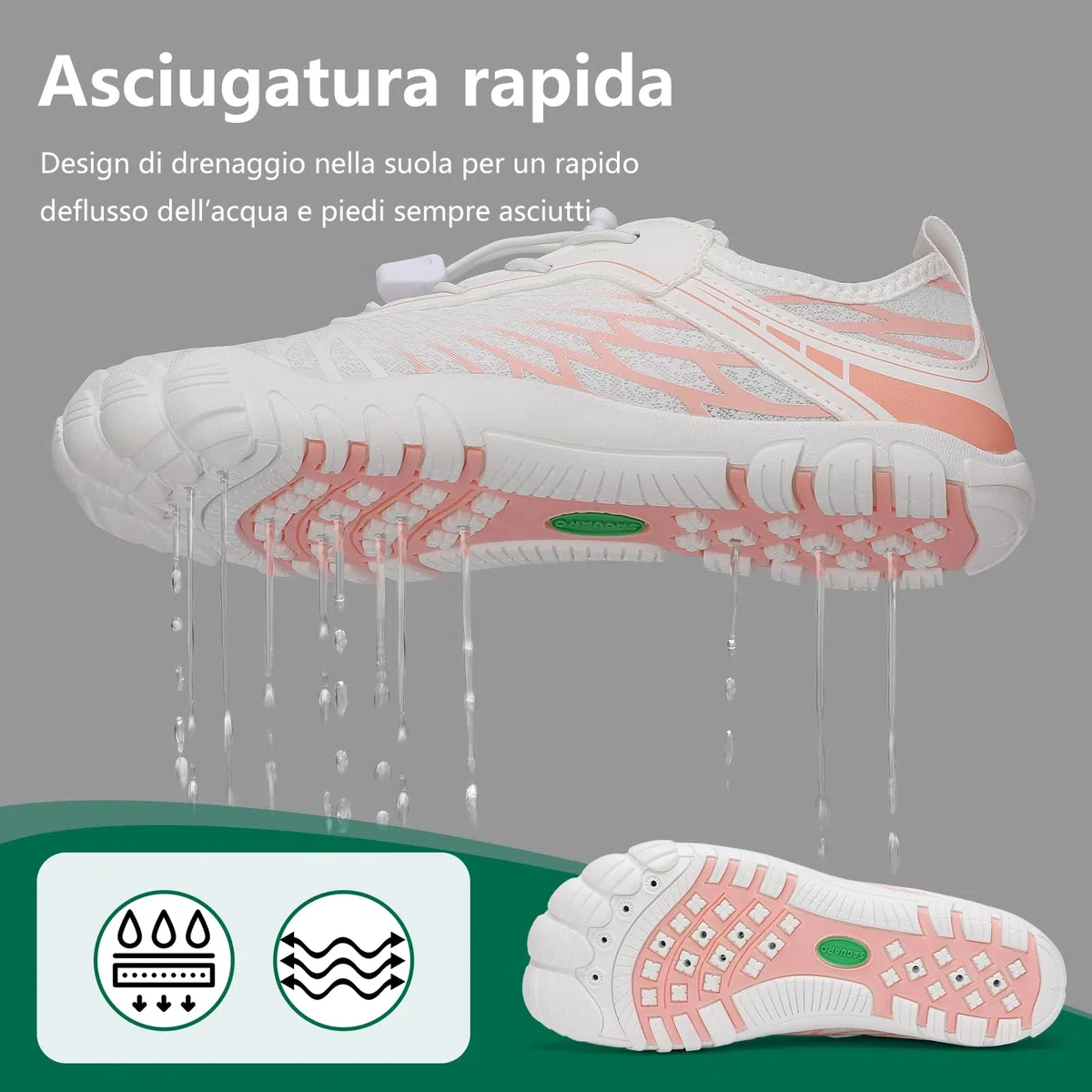 SAGUARO Scarpe Barefoot Minimaliste Donna Scarpe da Scoglio Traspiranti Asciugatura Rapida, 35-43 EU