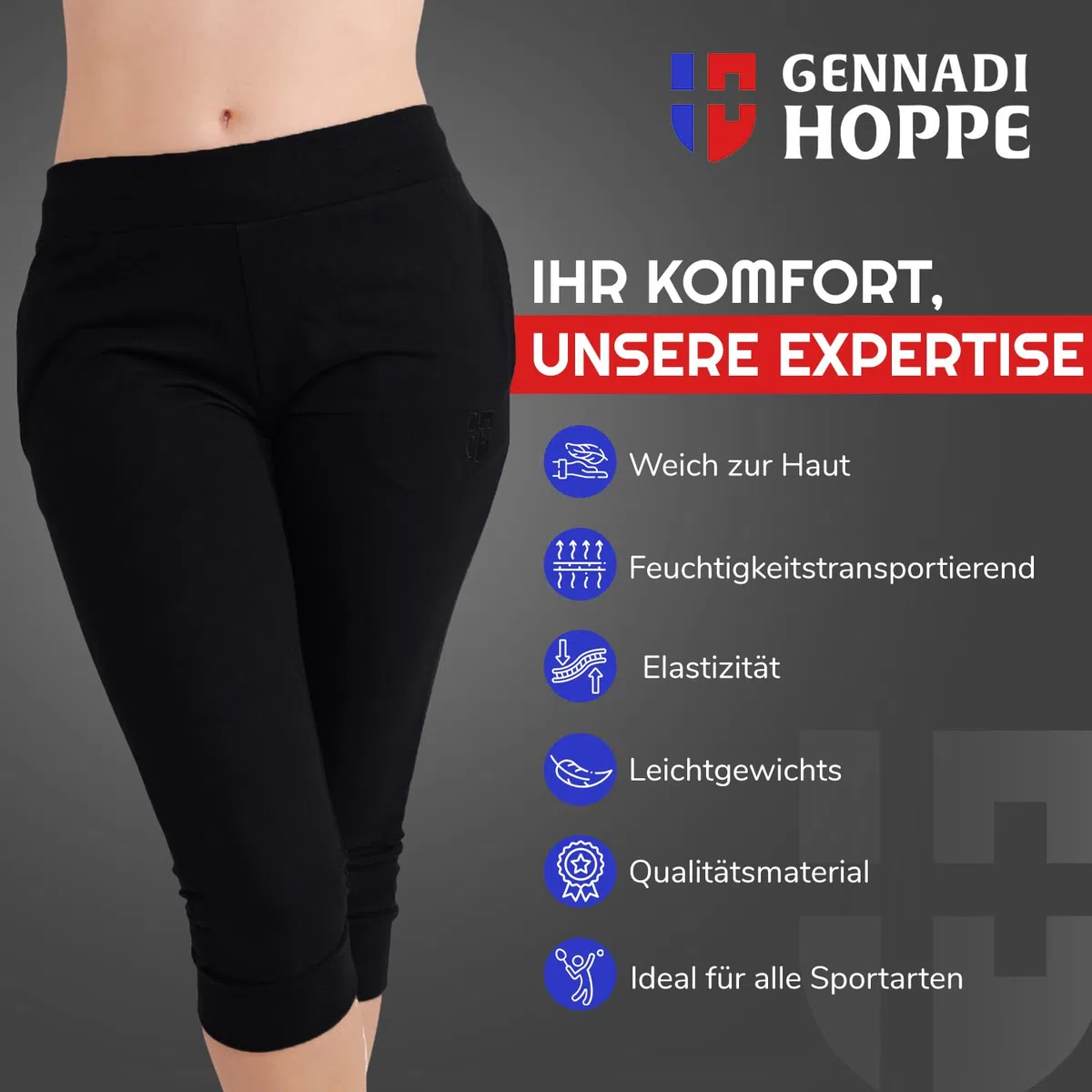Pantaloni da Allenamento 3/4 Capri da Donna, Pantaloni Sportivi, Pantaloni da Jogging