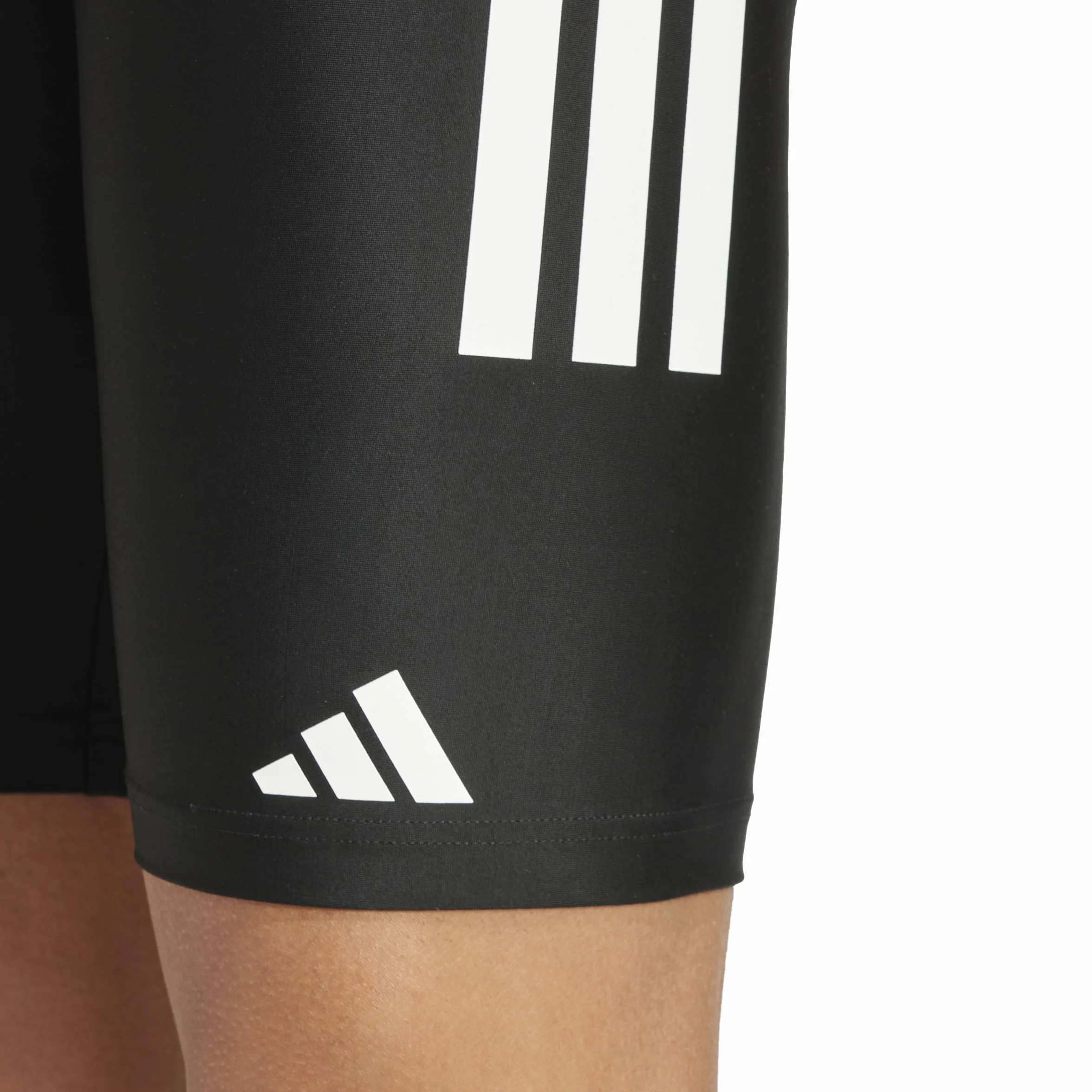 adidas Homme 3 Stripes Swim Jammers 8 inch, Black/White, M-L