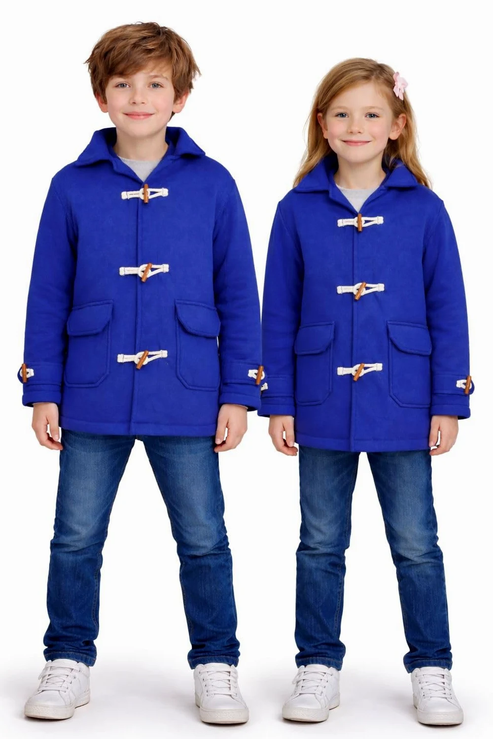 A2Z 4 Bambini Ragazze Ragazzi Cappotto Duffle In Pile Reale Elegante Tasche Utilitarie Maniche Lunghe Moda Trendy Giacca Spessa Età 5-13 Anni
