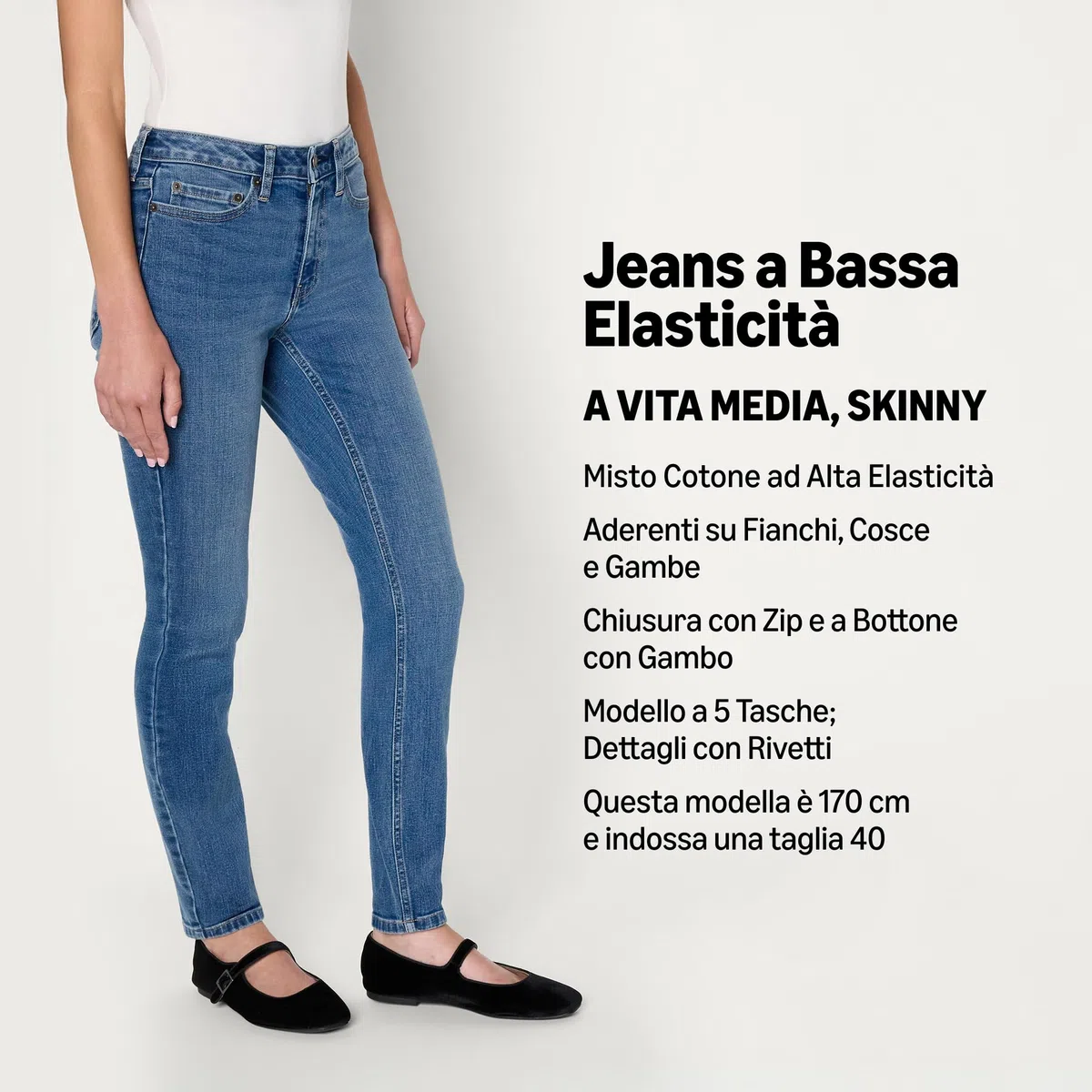 Amazon Essentials Donna Jeans Skinny Versatili, a Vita Media, Super Elasticizzati