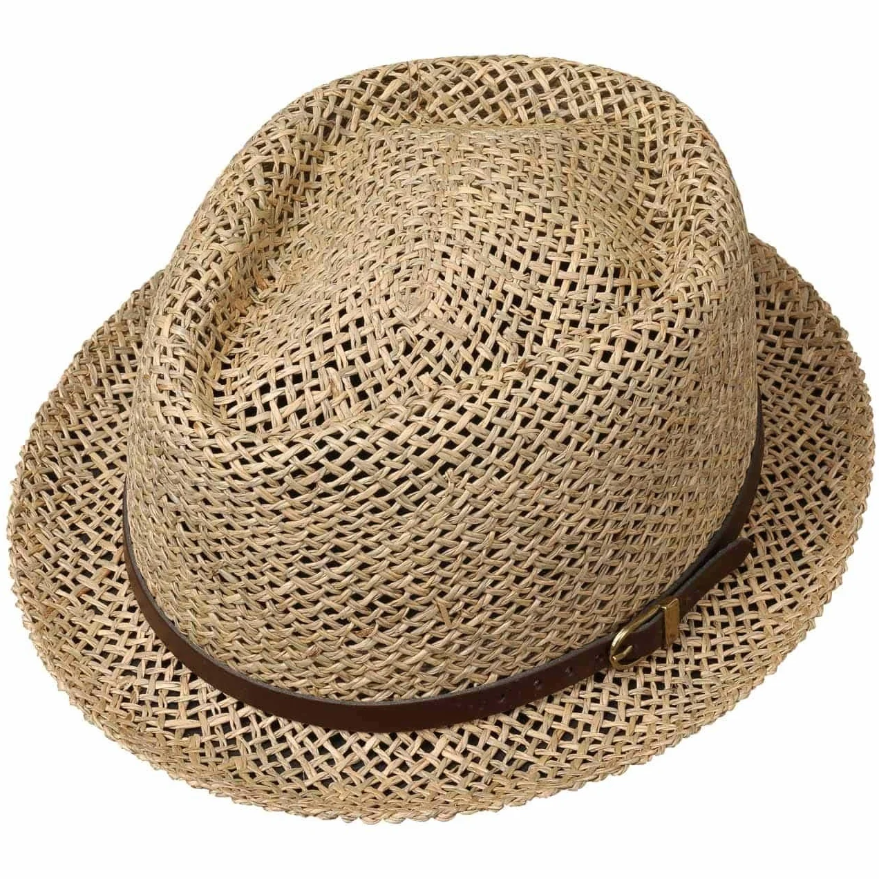 LIPODO Coyuca Vented Pork Pie Cappello di Paglia 100% Estivo Uomo Donna Made in Italy