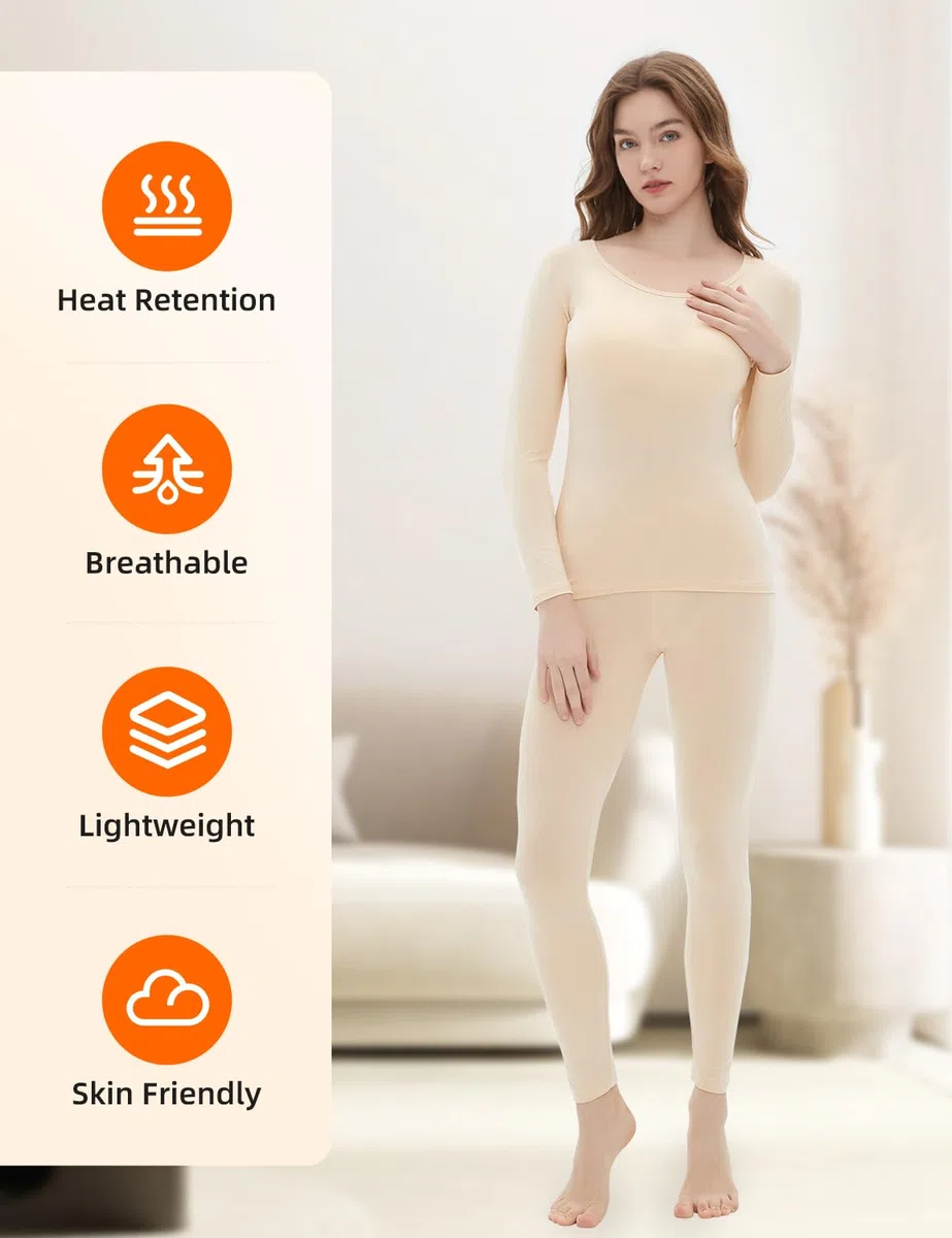 Vinconie Set Intimo Termico Donna Maglia Termica Pantaloni Termici Morbido Invernali