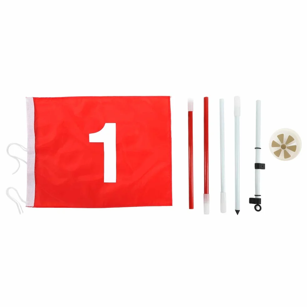 Tiiyee Bandierina Golf, Coppa Golf Staccabile Rimovibile Flagpole Hole Cup Set Foro Asta Putting Verde In Tessuto Nylon Con Tazza Plastica Rossa Accessorio Per Uomini Donne Golfisti 5 Sezioni