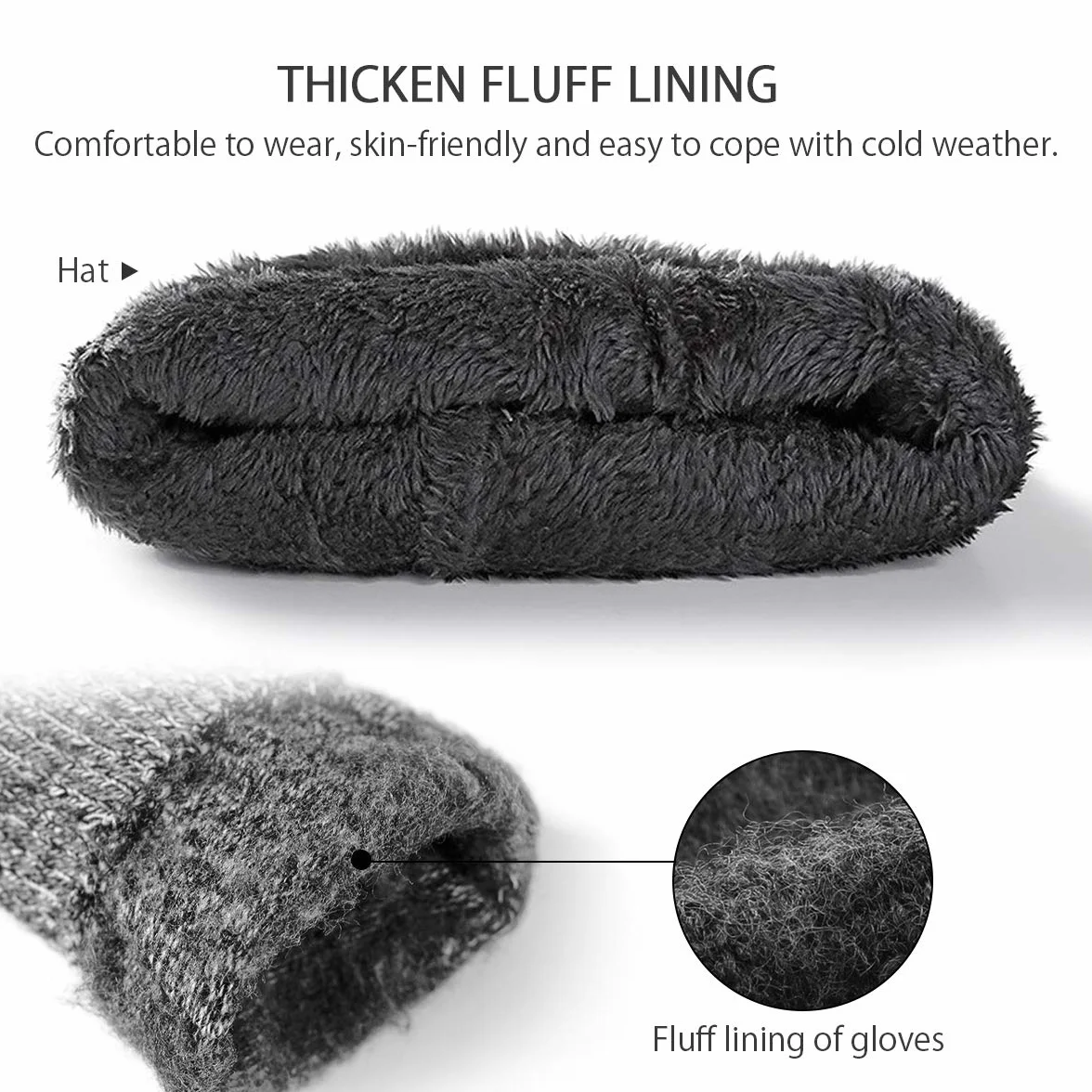 LumiSyne Invernali 3 Pezzo Cappello Sciarpa Guanti Per Uomo Donna Moda Semplice Jacquard Bicolore Guanti Touch Screen Sciarpa Lunga Cappello In Maglia Berretto Beanie Ispessita e Morbida