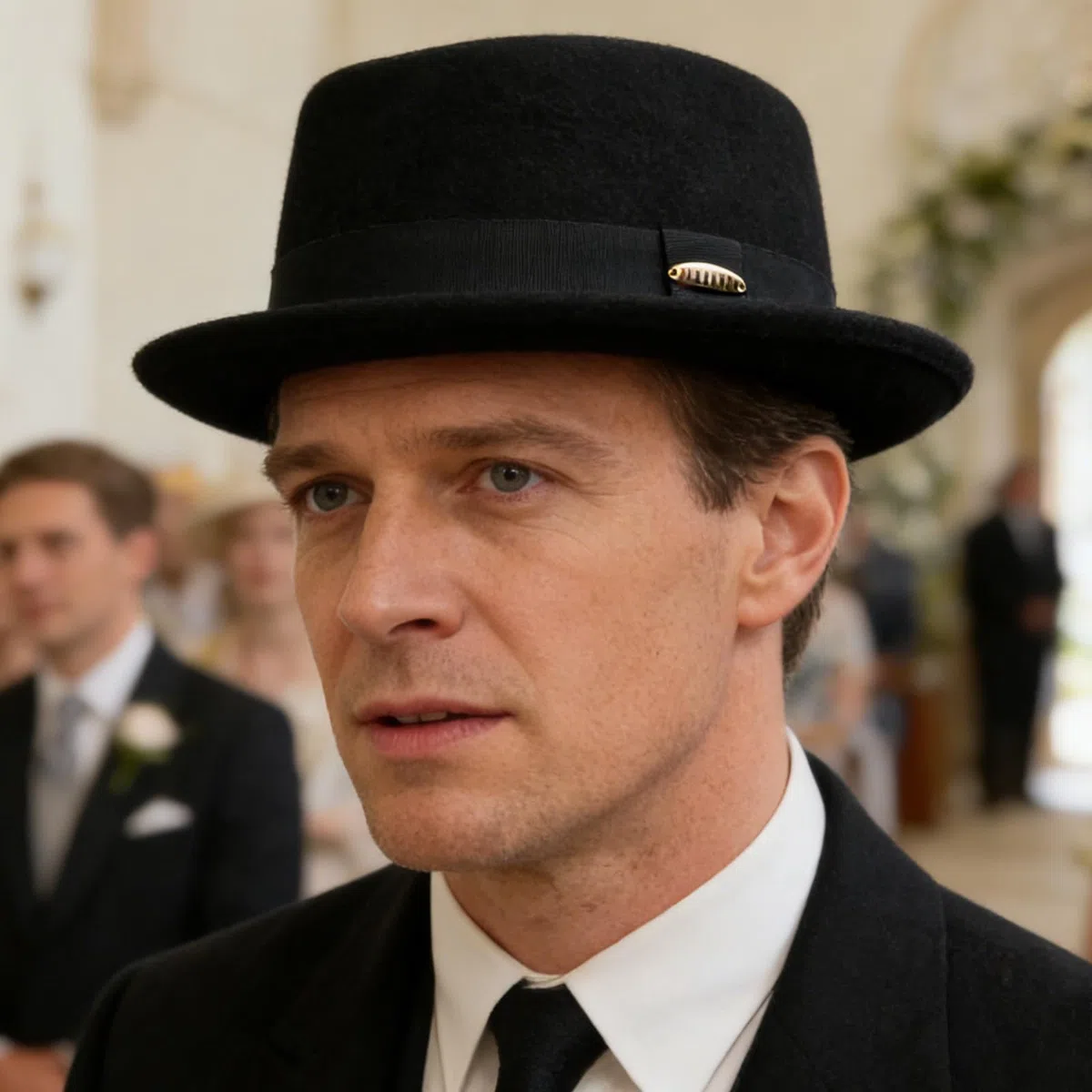 HEYANN Cappello in lana Porkpie, da uomo e da donna, in 100% feltro di lana Porkpie, cappello in feltro, Gentleman Jazz Trilby Cappelli per matrimoni e feste