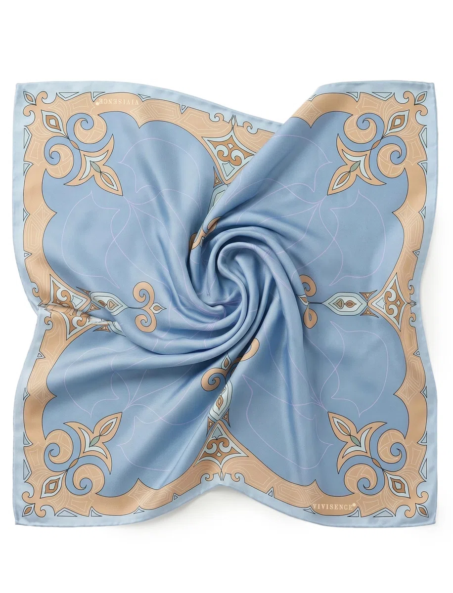 Vivisence Donna Foulard Di 100% Seta 45 X 45 Cm Bordi Arrotolati A Mano Comfort Sulla Pelle