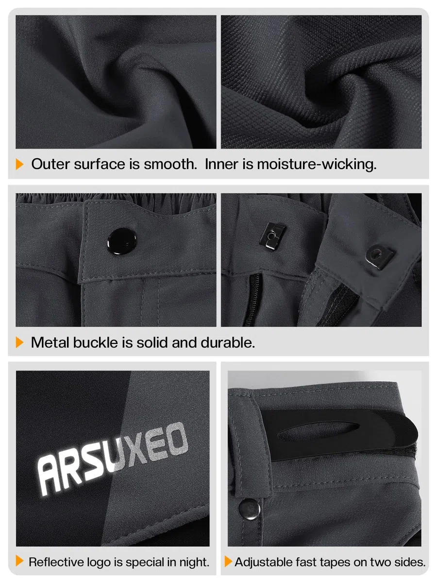 ARSUXEO Pantaloncini da Ciclismo da Uomo dalla vestibilità Ampia MTB Pantaloni Sportivi Outdoor idrorepellenti con 7 Tasche 1202