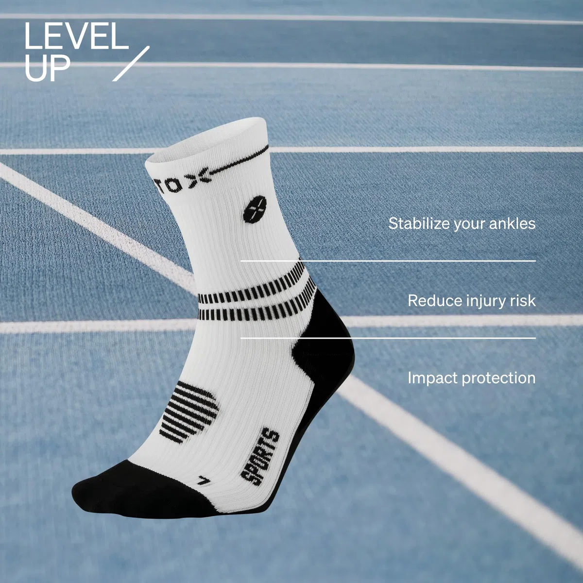 STOX Energy Socks, Calzini sportivi da uomo, classe di compressione, 23-32 mmHg, plantare imbottito, calze a compressione, calze sportive a compressione, calze a compressione