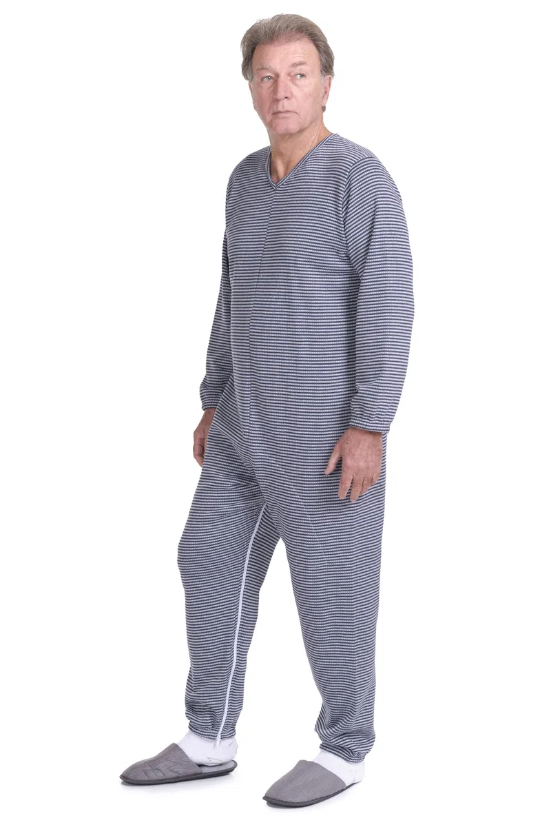 FERRUCCI COMFORT Pigiama Tutone Sanitario comodità Manica Lunga 3 Cerniere/Zip Schiena -Interno Gamba Invernale Tessuto Pesante