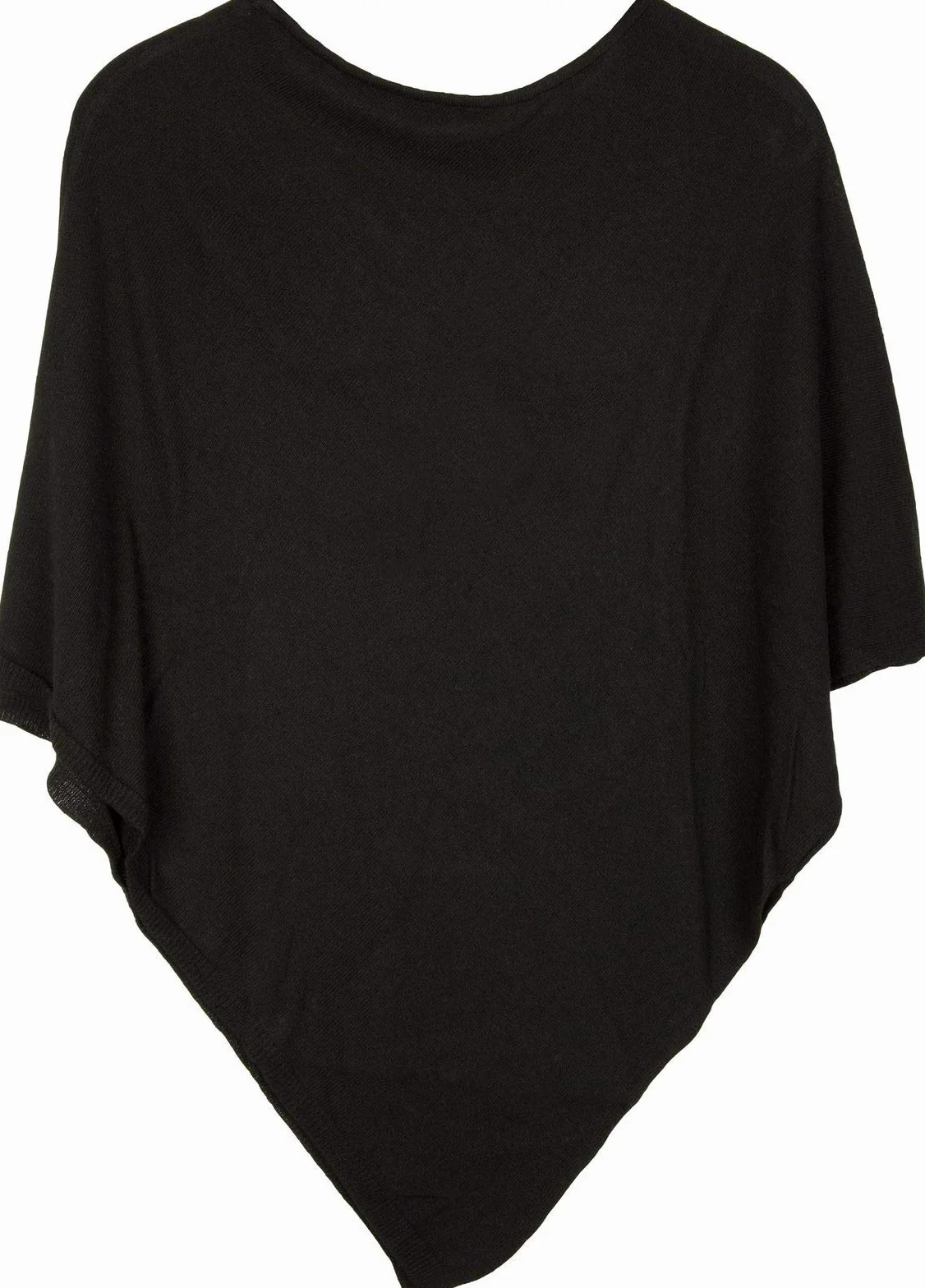 styleBREAKER Morbido poncho in maglia fine in tinta unita, girocollo, donna 08010042
