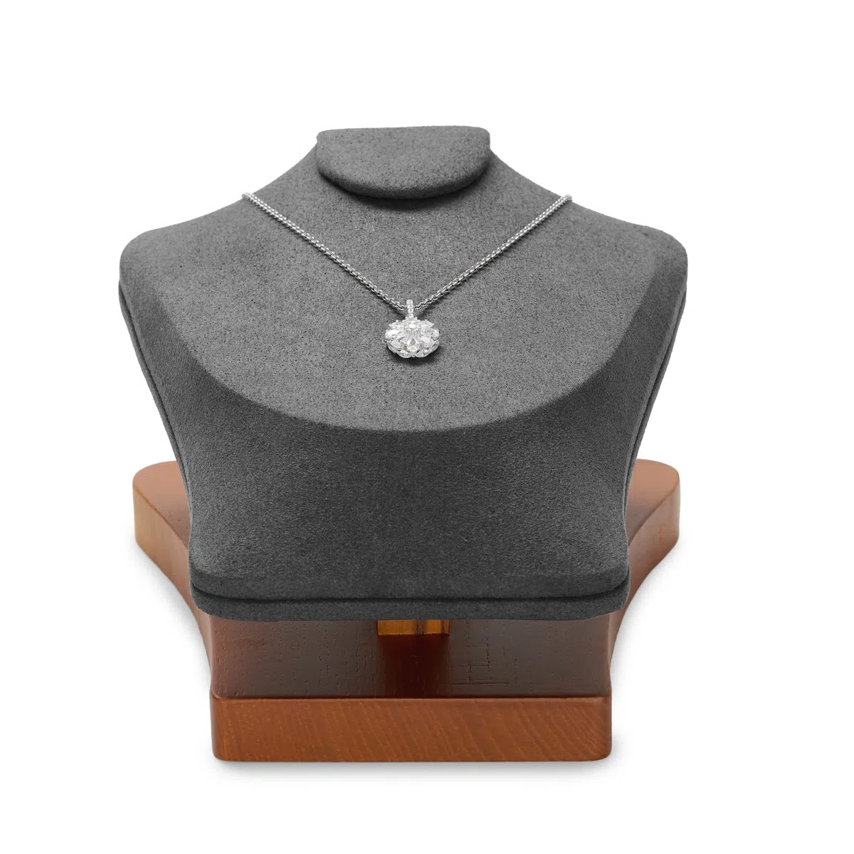 Oirlv Espositore Per Collane In Legno Massiccio, Espositore Per Gioielli Da Centro Commerciale, Espositore Per Gioielli A Busto Di Collana (Grigio Scuro)