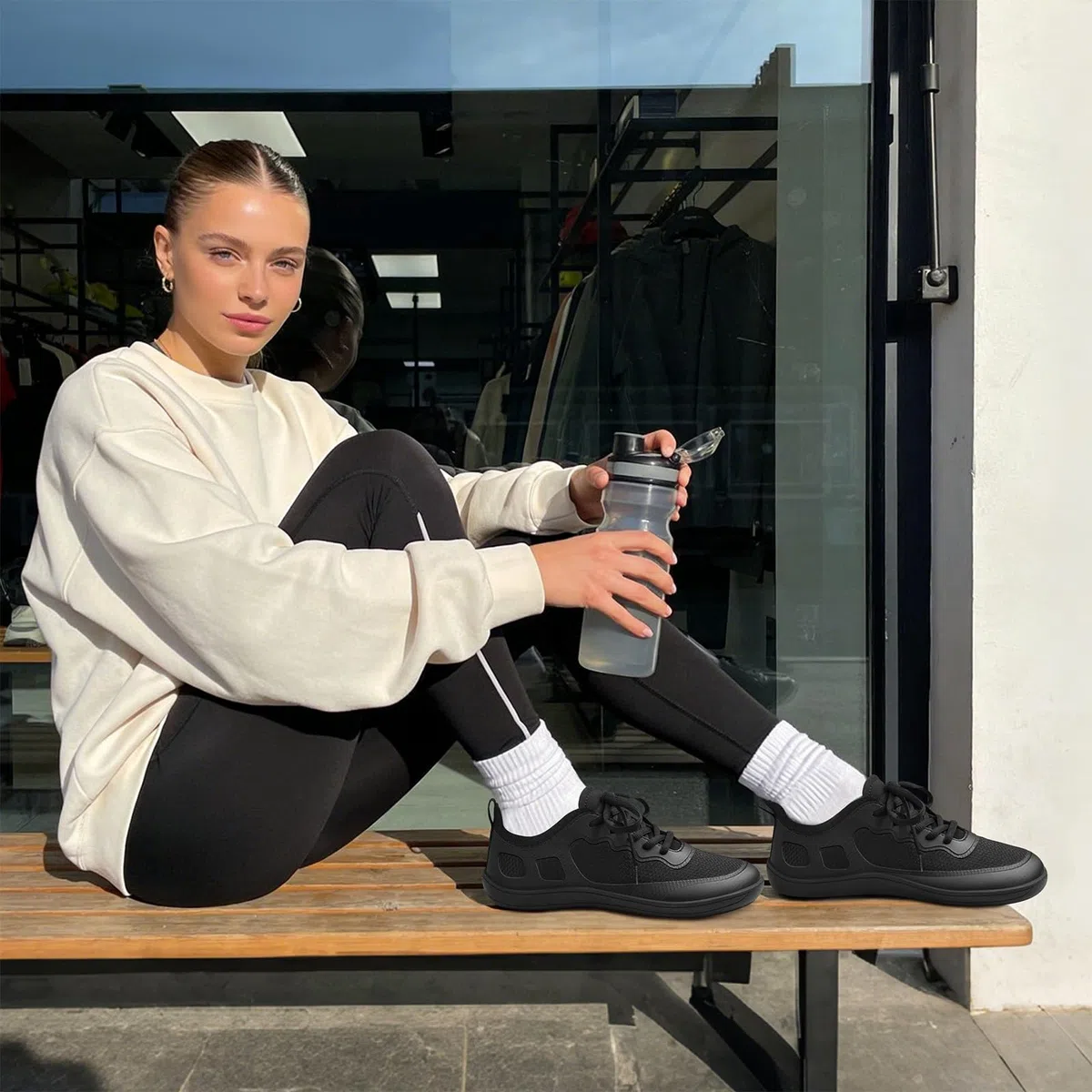 PIZZ ANNU Luna Scarpe Barefoot Donna Pianta Larga, Sneakers Zero Drop Leggere e Comode con Sottopiede Estraibile in Memory Foam per Uso Quotidiano