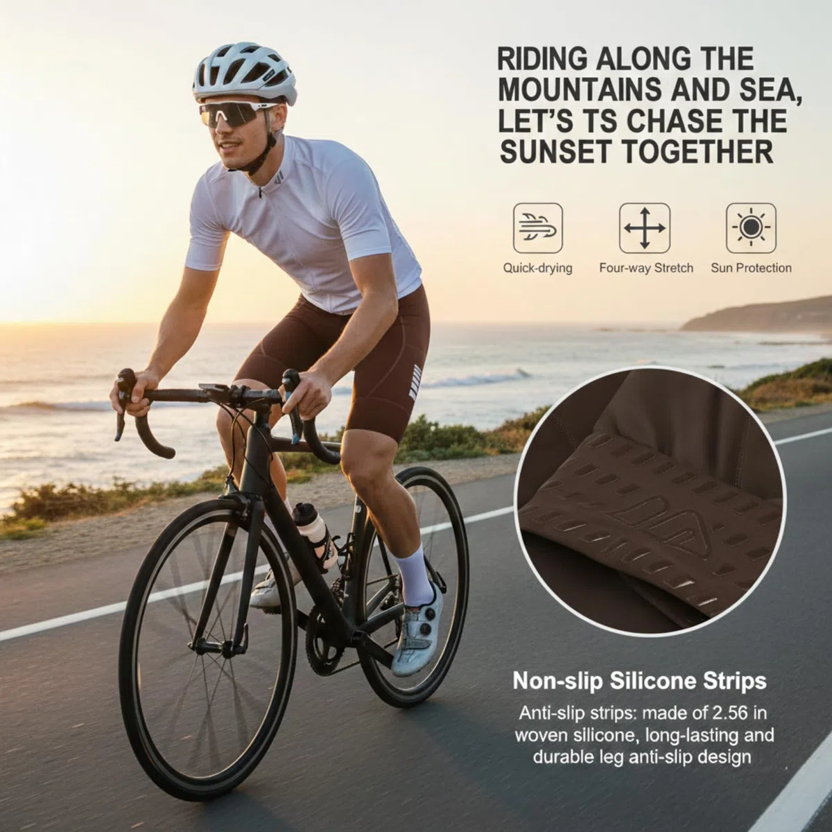 Lo.gas Pantaloncini da Ciclismo su Strada da Uomo con fondello Imbottito e 3 Tasche,Traspiranti,ad Asciugatura Rapida,Elasticizzati,dalla vestibilità Aderente, Ideali per Bici da Strada e Gravel
