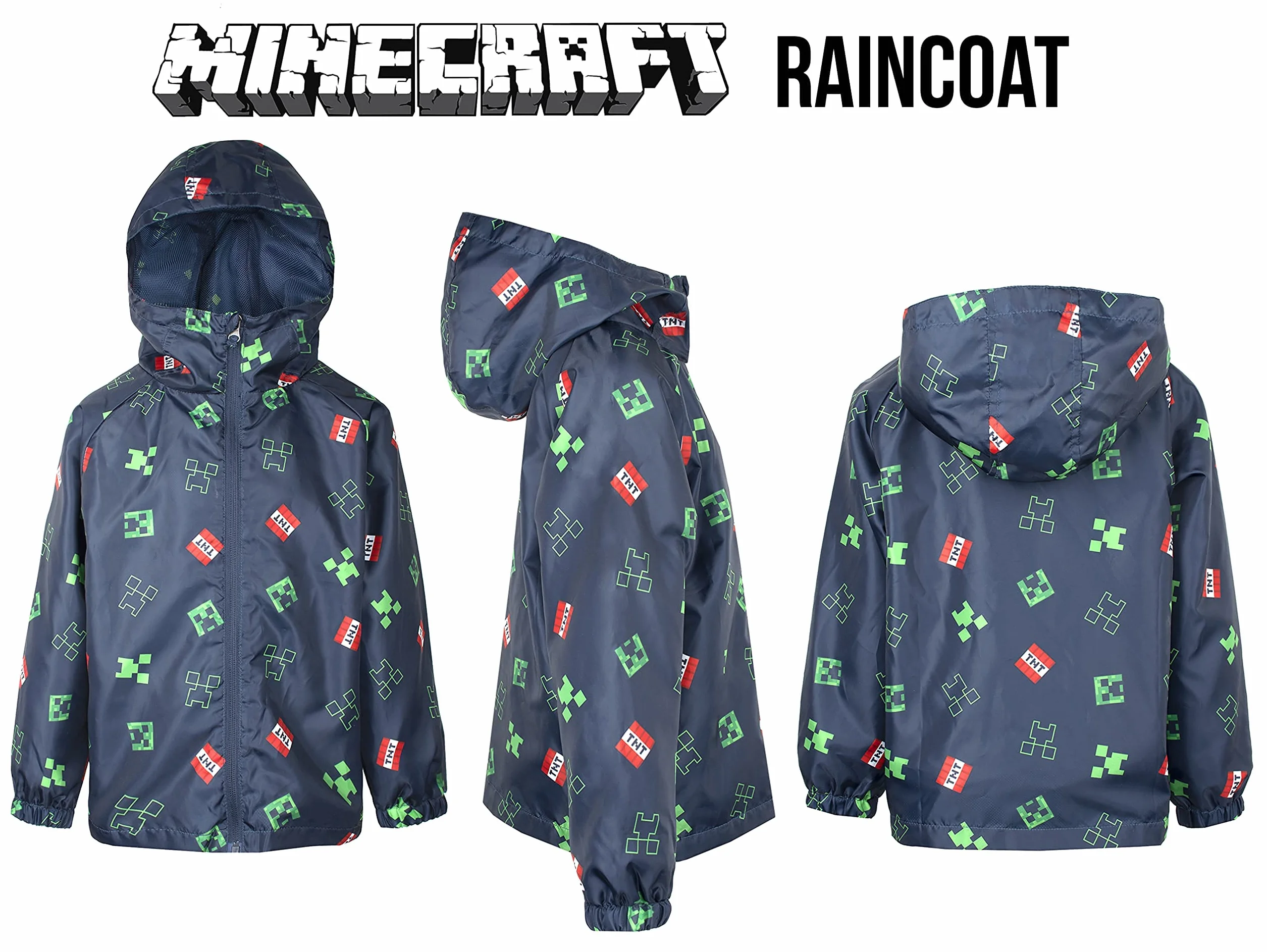 MINECRAFT WATERPROOF JACKET with Hood