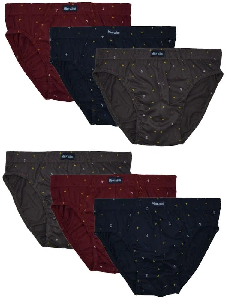 MioRalini 12 o 6 Slip da Uomo in Morbido Cotone 100% con e Senza Intervento nelle Taglie M - 4XL