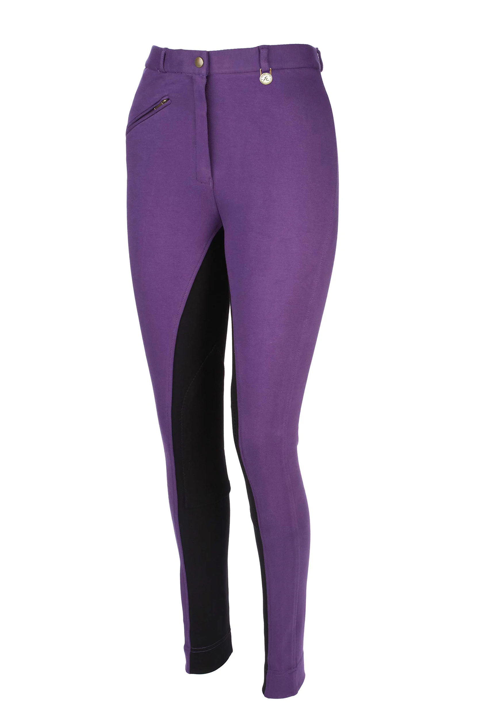 BAMBINI CORSA PANTALONI DA EQUITAZIONE BOY/BAMBINE MORBIDO ELASTICO JODS JODPHURS NERA CON VIOLA CHIARO BY SCONTO ANIMALE DOMESTICO ACCESSORI