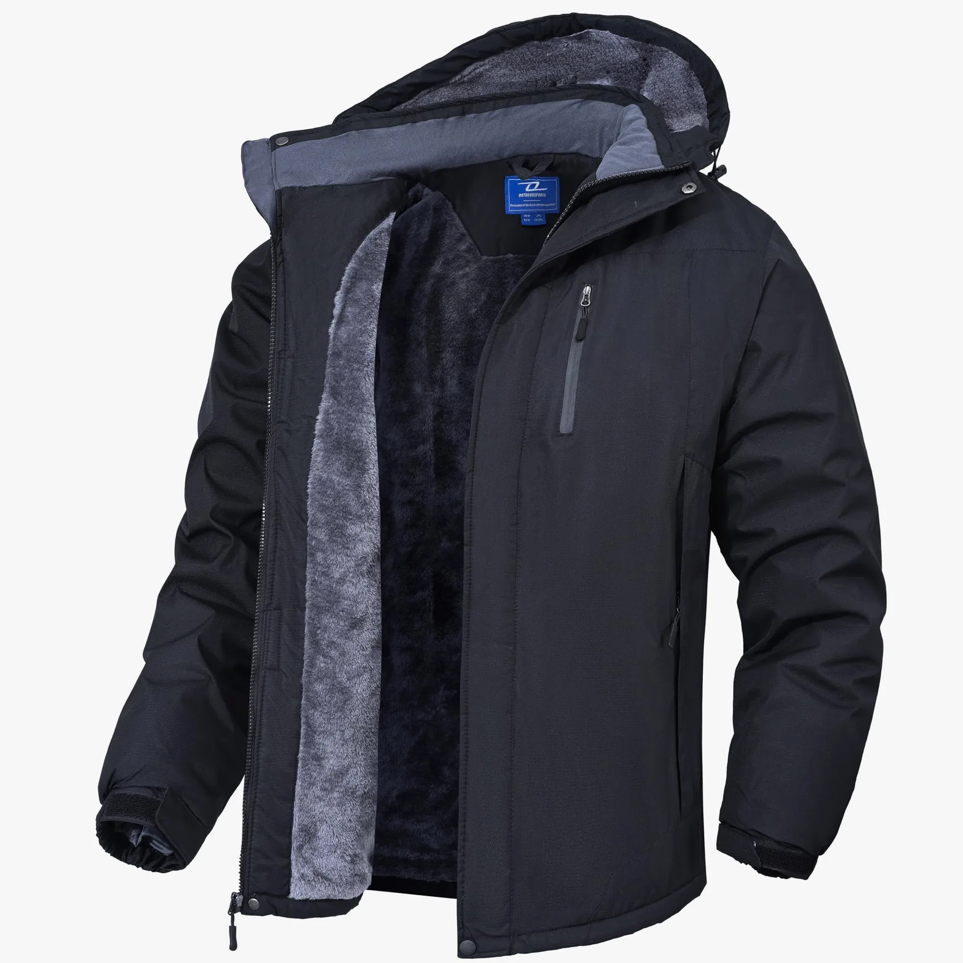 Impermeabile Giacca Da Montagna In Pile Da Uomo Giacca Da Sci Calda Multi-Tasche Adatto Per Sport Invernali E Attività Outdoor In Montagna Antivento Impermeabile E Traspirante