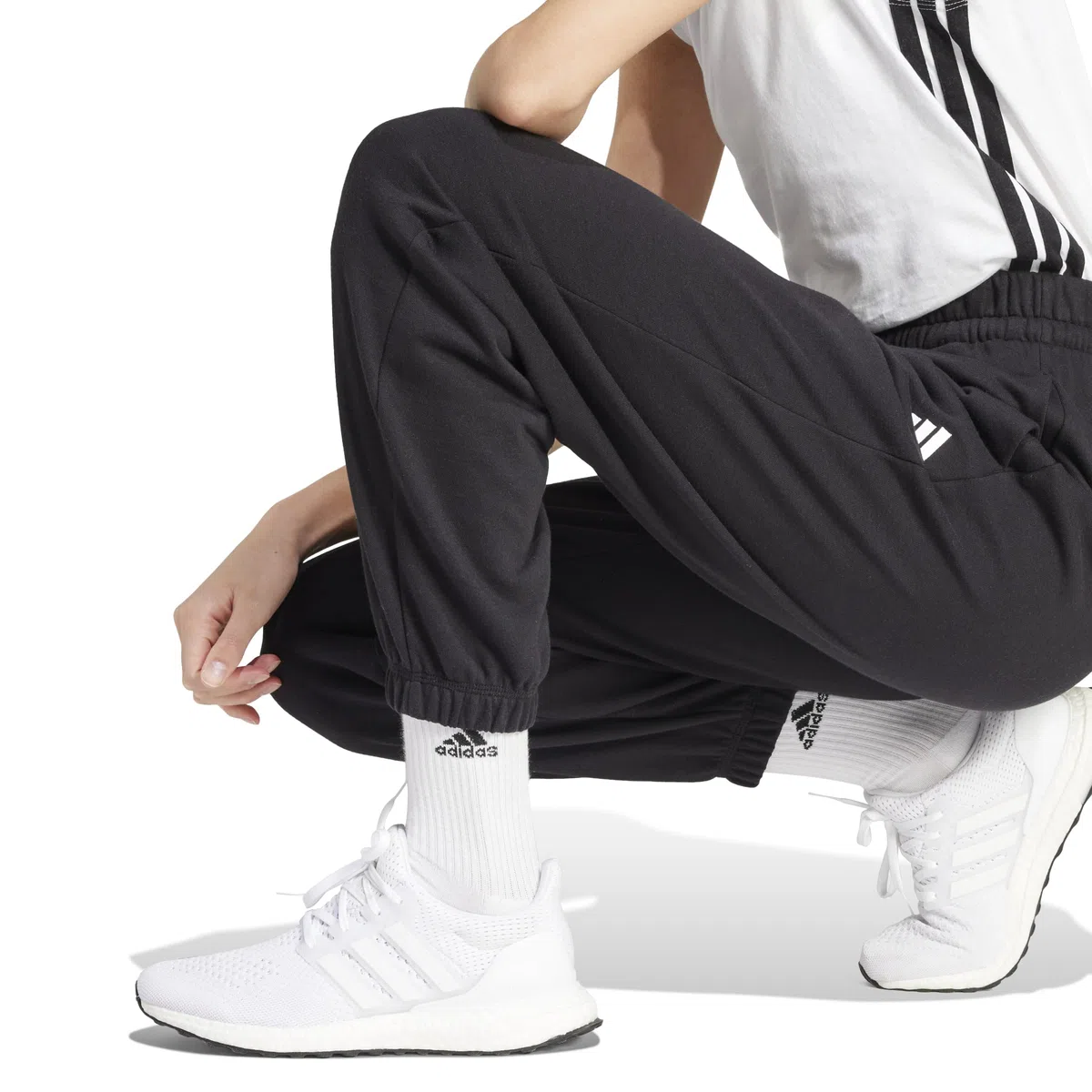 Adidas - Essentials Small Logo French Terry Cuffed Pants, Pantaloni da Golf Donna