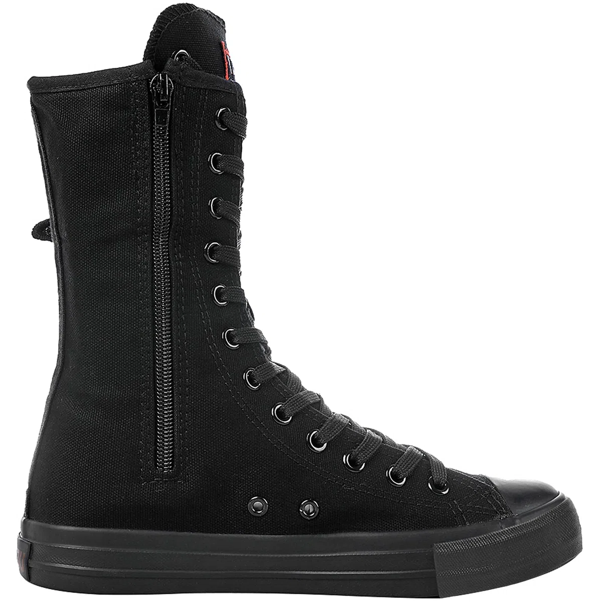 rismart Donna Tela Stivali Metà Polpaccio Floreale High Tops Stringate Scarpe