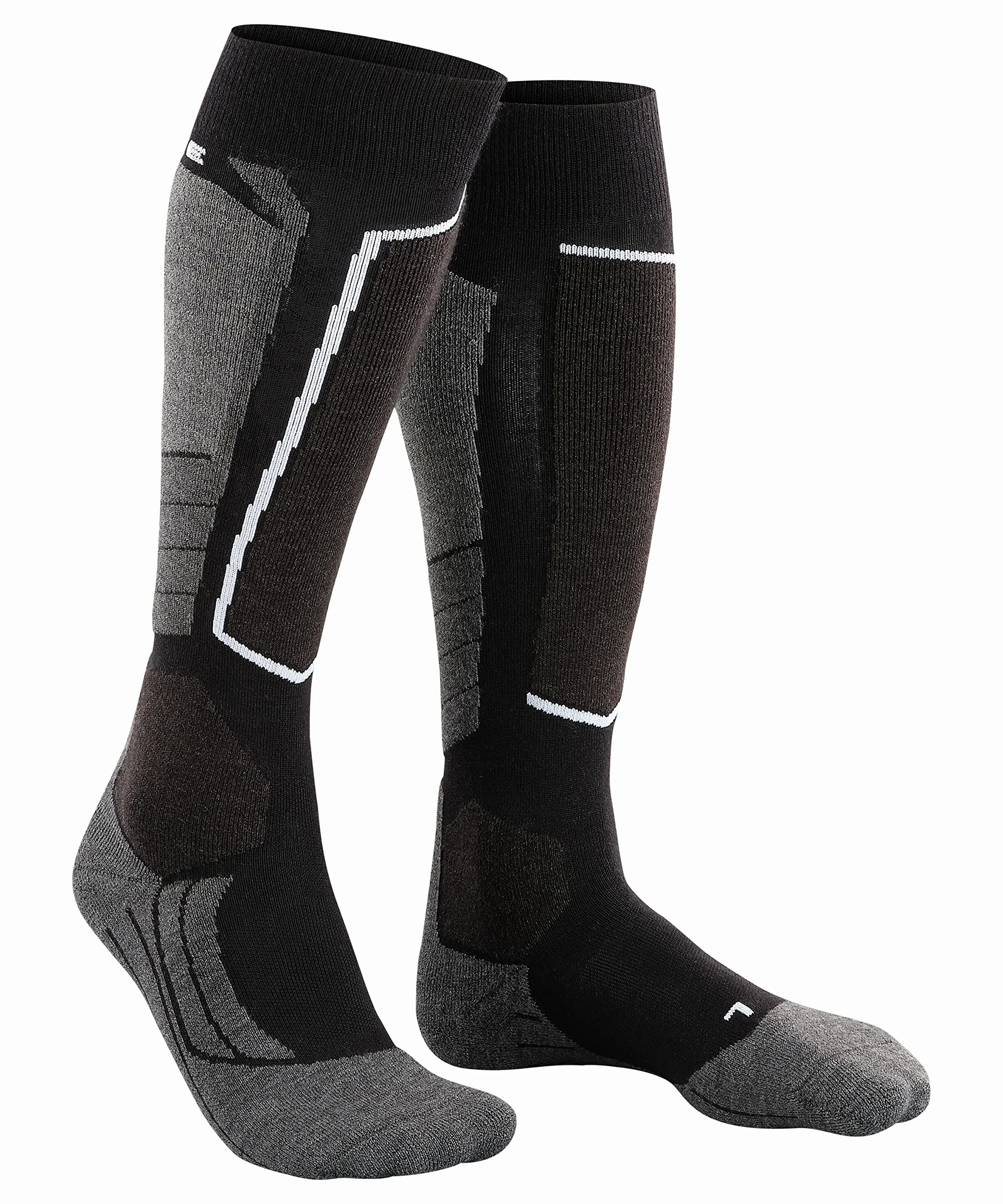 FALKE uomo SK2 Wool calzini da sci traspiranti asciugatura rapida termoregolanti antiodore lana filo funzionale imbottitura media protezione tibia spessi caldi 1 paio