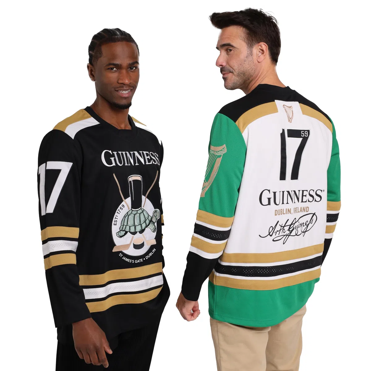 Guinness Maglia da hockey ricamata in poliestere, maglietta da hockey con logo ufficiale