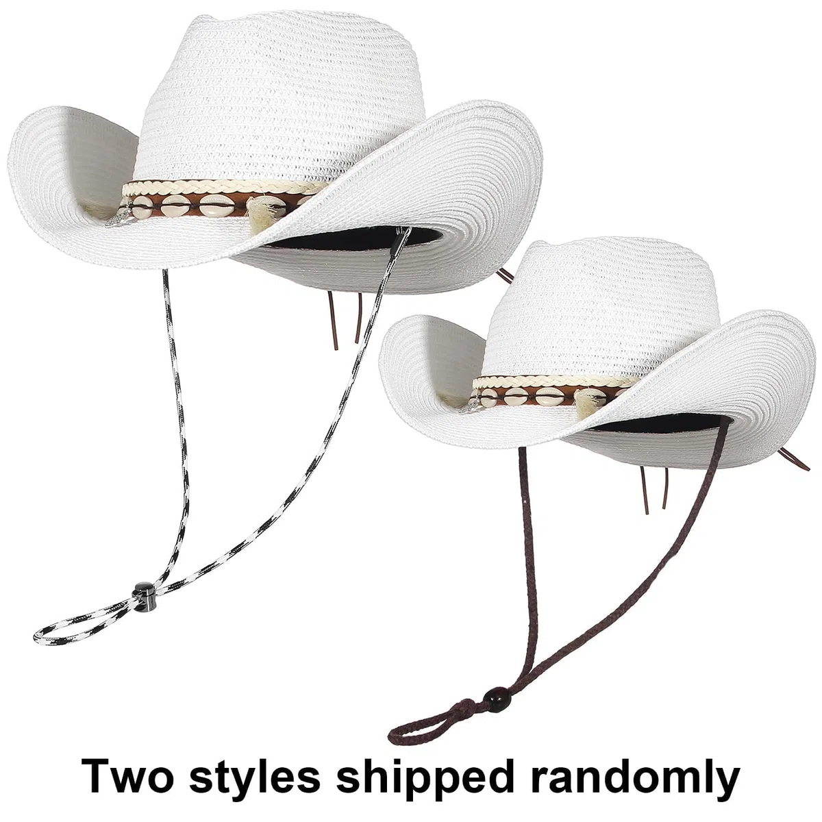 EOZY Cappello da Cowboy, Cappello di Paglia da Uomo, Cappello Estivo da Western, Protezione UV, Cappello da Sole Panama