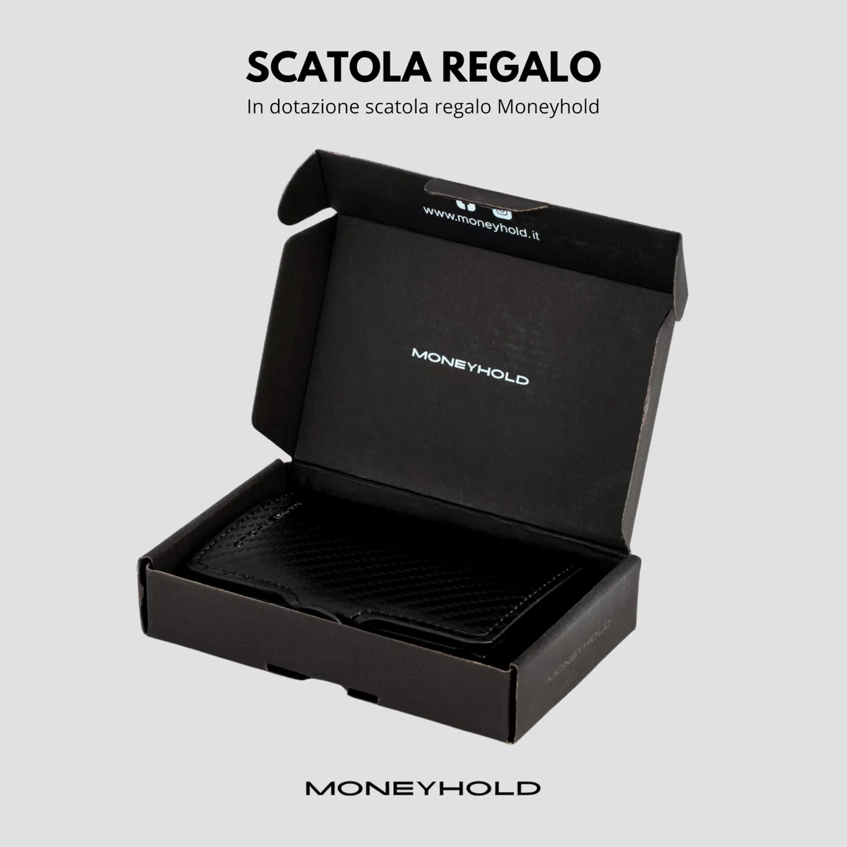 Moneyhold Portafoglio Uomo Slim in Similpelle con Protezione RFID Anticlonazione, Porta Carte di Credito, anche con Portamonete (10 Tessere)