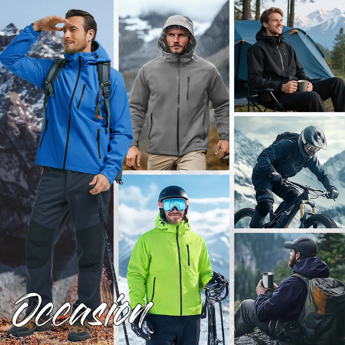 UMIPUBO Giacca Impermeabile Per Uomo Antipioggia Cappotto Da Pioggia All'aperto Resistente Al Vento Riflettente Respirante Leggera Pieghevole Con Cappuccio Per Corsa Trekking