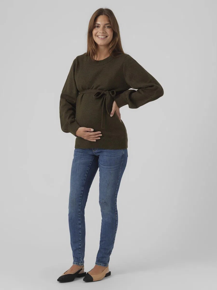 Mamalicious Vasca per Lne L/S Knit Top A. Noos Maglione Donna