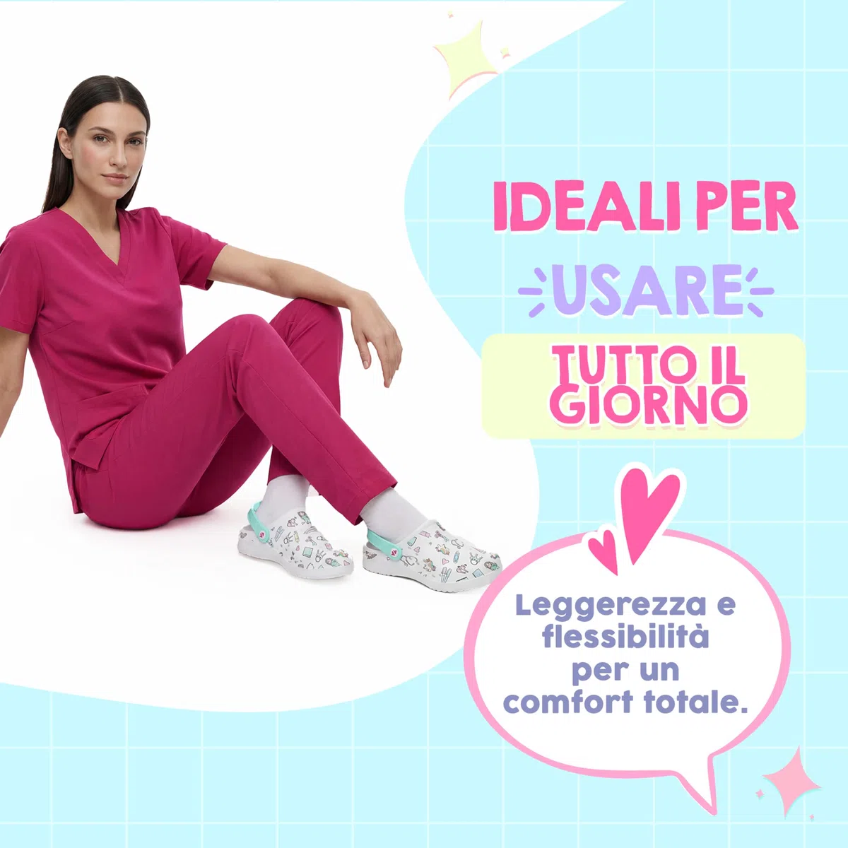 Nurse is Love Sabots Femme - Sabots Eva Légers, Chaussures Casual Mode | Cadeau Original pour Elle | Design Amusant - PT IT