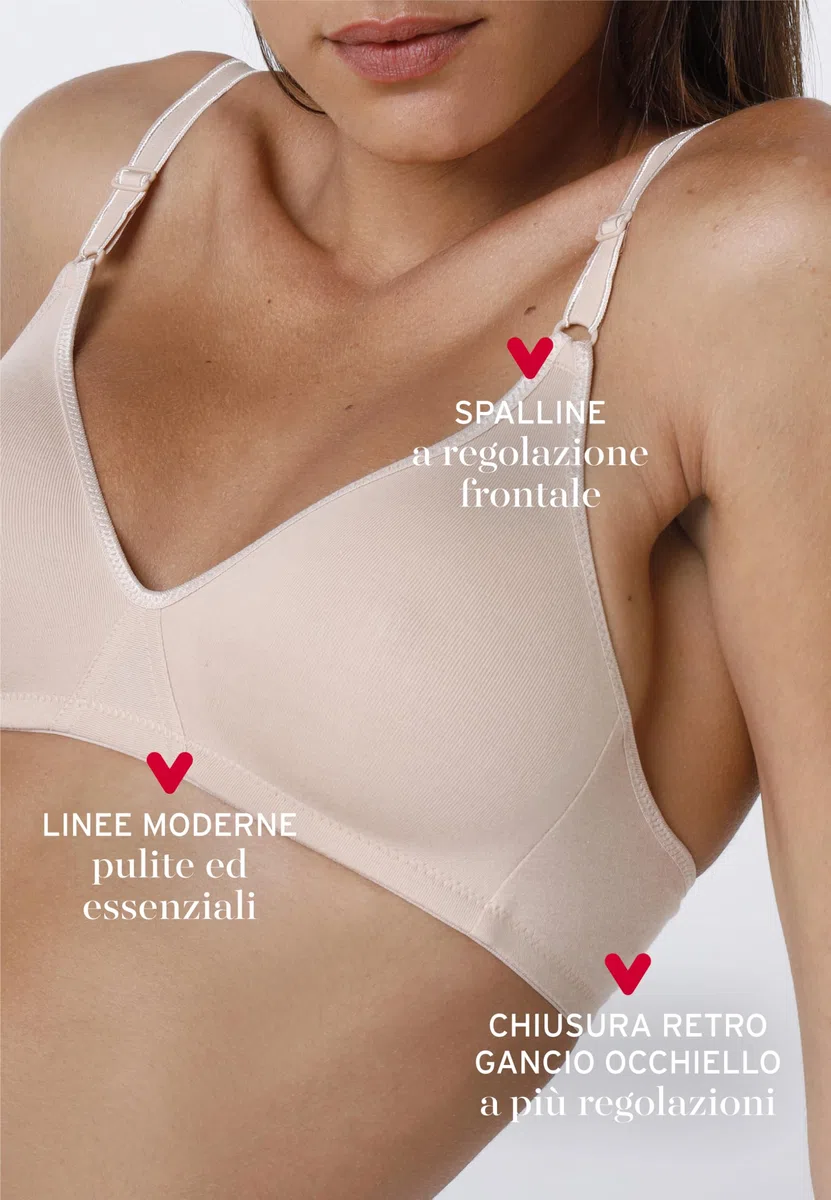 Lovable Reggiseno in Cotone Elasticizzato | Senza Ferretto e Senza Imbottitura | Spalline Regolazione Frontale | Pacco da 2 | Cotton Line Donna X2