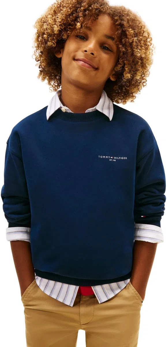 Tommy Hilfiger Mini Corp C-Neck Sweatshirt Ks0ks00665 Felpa Pullover Unisex - Adulto (Pacco da 1)