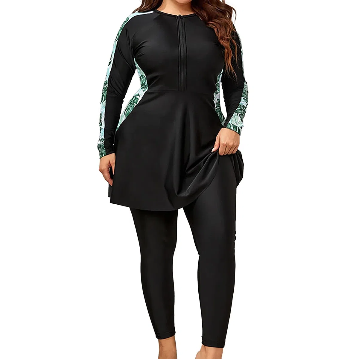 2 Pezzi Donne Musulmane Copertura Completa più Dimensioni Costumi da Bagno Modesto Arabo Burkini Set Beachwear Costume