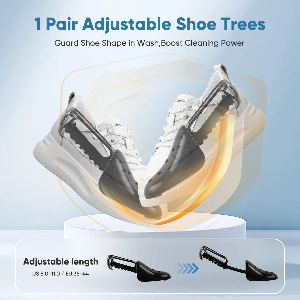 Aship 2 Pezzi Sacchetti Scarpe Lavatrice con Allarga Scarpe e Tasca laterale in rete, Sacchetti per Lavare Scarpe in Lavatrice con Pulizia a 360° e cerniera laterale nascosta (Bianco)