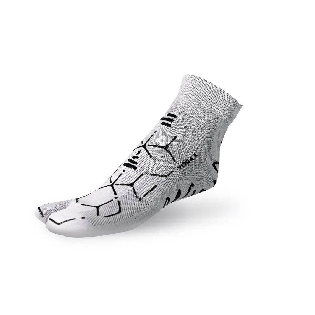 R-EVENGE Calzari tecnici Yoga in cotone biologico, antiscivolo con grip perfetto su superfici asciutte. Filato in rame antibatterico, termoregolante. Modello 1 Finger. Ideale per palestra.