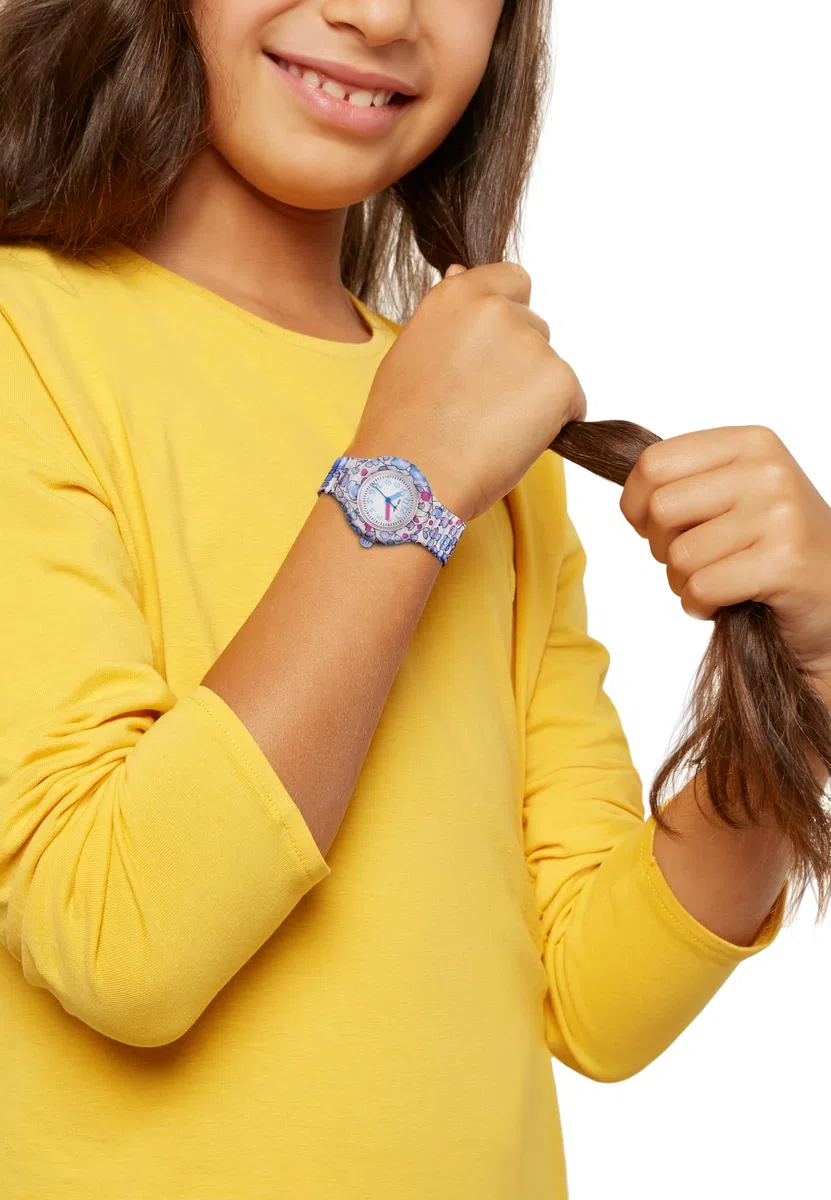 HIP HOP, Collezione Flower Power, Orologio Bambina, Cinturino in Silicone e Tessuto Liberty London, Design Floreale, Cassa 28mm, Facile da Leggere,Resistente all’Acqua