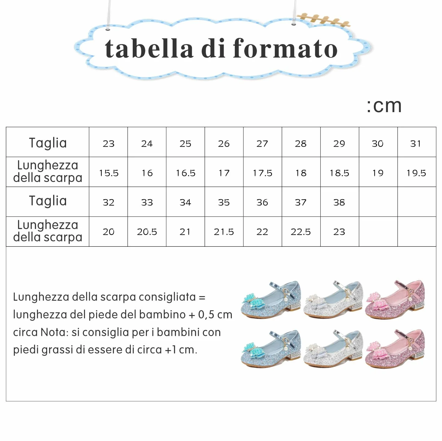 Principessa Scarpe con Tacco da Bambine e Ragazze con Fiocchi Scarpe da Principessa con Paillettes Ragazza Ballerine Glitterate Scarpe Eleganti Partito e Carnevale，Rosa