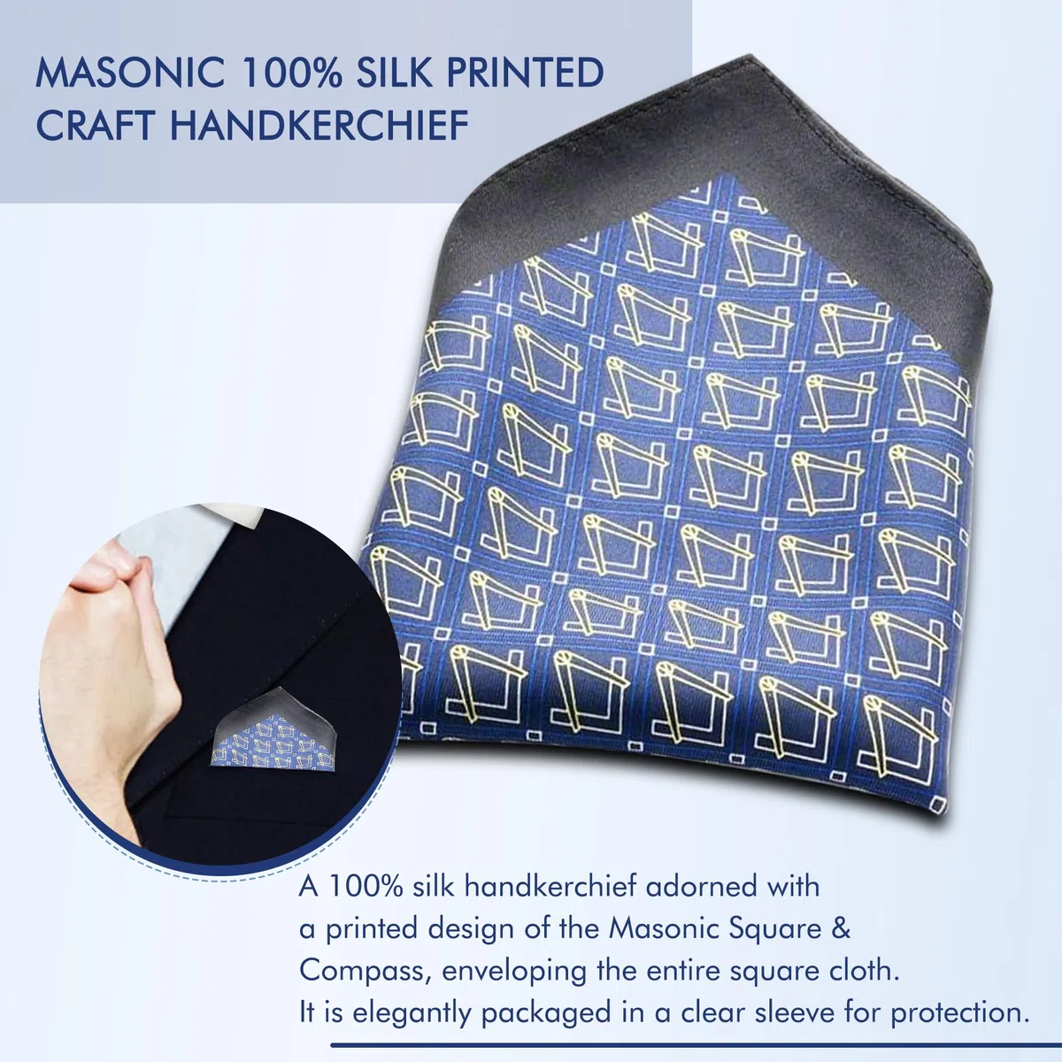 Massonic Cravatta 100% seta tessuto cravatta, papillon e fazzoletto