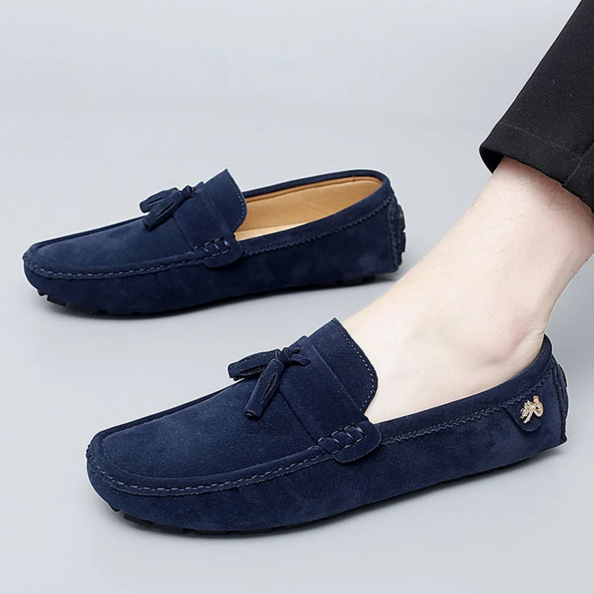 Uomo Pelle Scamosciata Penny Mocassini Comfort Scarpe da Guida Oxford Classico Penny Loafers Moda Pantofole 38-49 EU