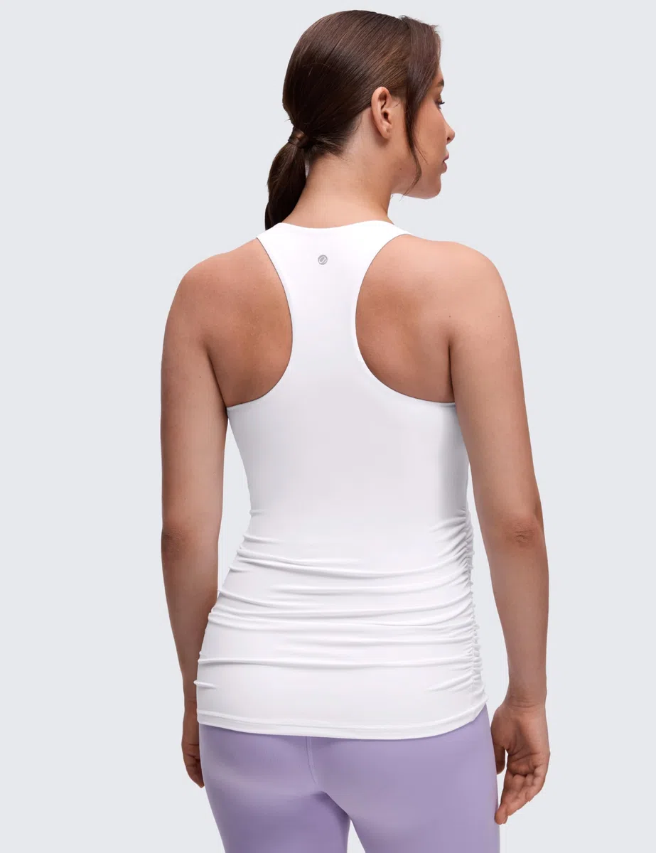 CRZ YOGA Butterluxe da Donna Racerback maternità Cisterna Cima Increspato Gravidanza Imbottito Yoga Cima
