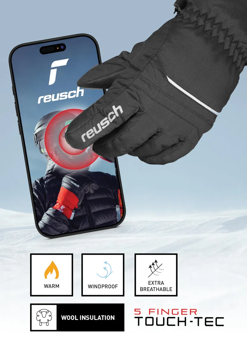 Reusch Winter Glove All Finger Touch Guanti invernali extra caldi, antivento e traspiranti, unisex, guanti da neve e da sci per uomo e donna, compatibili con il touchscreen