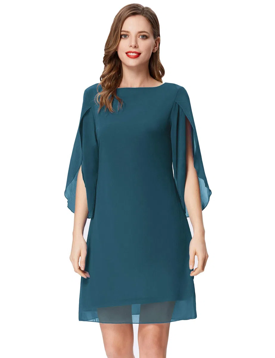 GRACE KARIN Abito Donna Vestito Elegante Chiffon Manica Corta Casual in Girocollo